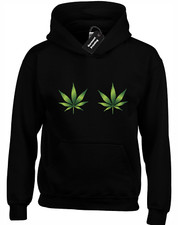CANNABIS BOOBS HOODY HOODIE FUNNY WEED GANJA LEAF FUNNY CUTE DESIGN MARIJUANA