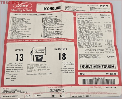 1997 ford econoline van e150 - 1997,