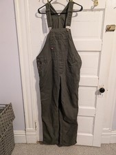 Dickies Women's Bib Overalls M Olive Green Adjustable Straps