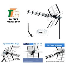 HDTV Antenna Upgraded 2025 Version VHF/UHF 4K 200 Miles Range with Antenna Sp...