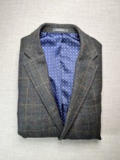 Primark Brown Grey Khaki Wool Blend Suit Jacket Men’s M Slim Fit [58]