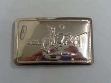 Cowboy & Western Rodeo Rider Belt Buckle Vintage Chrome Made In USA