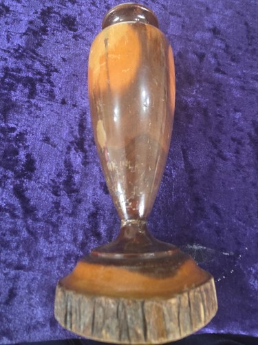 Vintage wooden vase 7in - wooden, tall