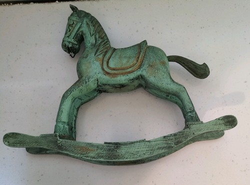 Wooden rocking horse pale - wooden,