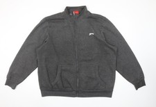 Slazenger Men’s Grey Full Zip Sweatshirt XL Fleece Mock Neck