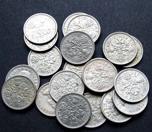 1963 sixpences twenty - sixpences, .