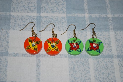 22mm circular wooden earrings - 22mm,