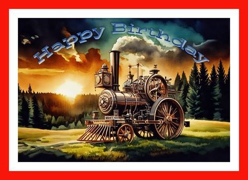 Happy steampunk birthday - steampunk, card