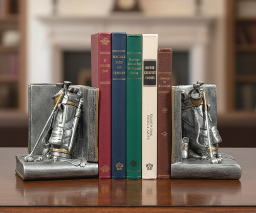 Vintage golf bookends metal - golf,