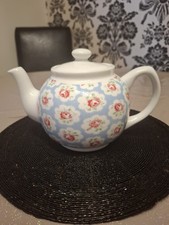 CATH KIDSTON Blue Provence Rose  Vintage Style Teapot In Excellent Condition 