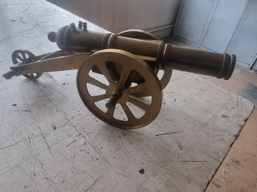 Vintage brass cannon - vintage,