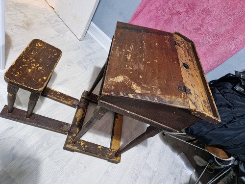 Antique school desk - school,