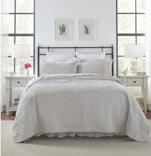 Laura Ashley Felicity Quilt Set 3PC 100% Cotton Reversible Natural Breathable