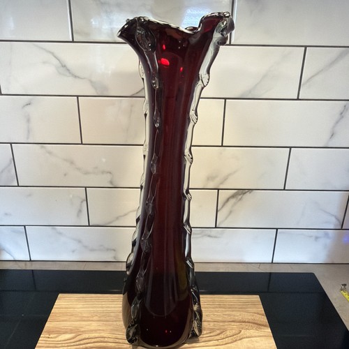 Large vintage murano burgundy - murano,