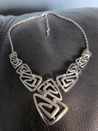 Geometric triangle link silver - geometric,