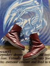 Dr. Martens 1490 Oxblood Red Smooth Leather 10-Eye Combat Boots Men’s 10 Punk
