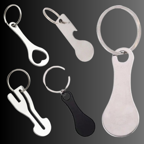 Trolley coin keyring - trolley,