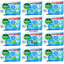 12 x Dettol Cool Odour protection Soap Bar 100g FREE POST UK