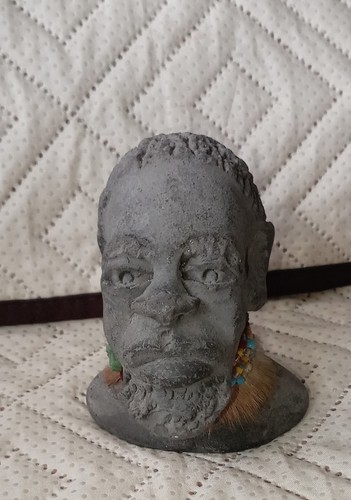 Vintage african clay head - vintage,