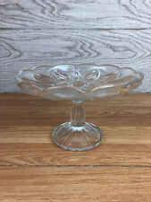 Clear Pedestal Pressed Glass Cake Stand 5" Tall 