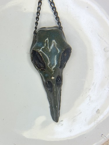 Ceramic bird skull - ceramic,