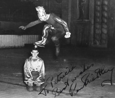 Signed Photo Ice Skating Stunt Double Act Daredevil Flame Costume Brighton 1949