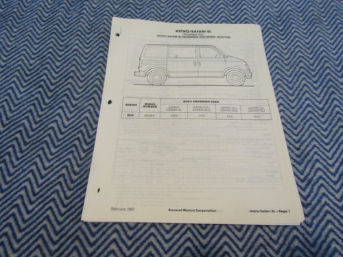 1987 chevrolet astro passenger - 1987,