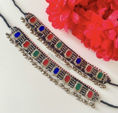 Afghan vintage anklets - afghan, anklets,