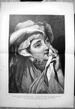 Old Print Uncle Toby Widow Wadman Sentry Box C Leslie Woman Sore Eye 1878 19th