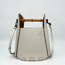 Loewe Bamboo Bucket Bag White
