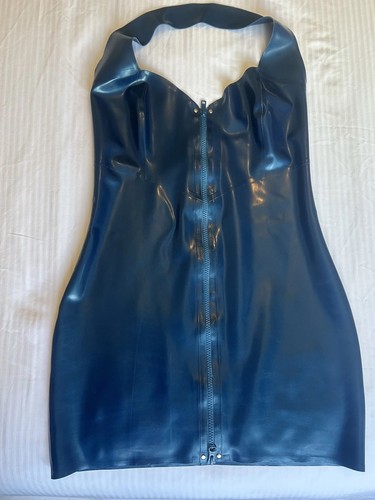 Fetish latex halter - neck, zip