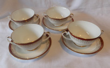 Royal Grafton  Majestic  RED  Soup / Coup  Dishes  and Saucers x 4