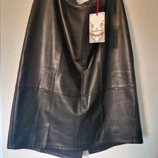Joe  Browns Knee Length Faux Leather Black  Skirt Size 18