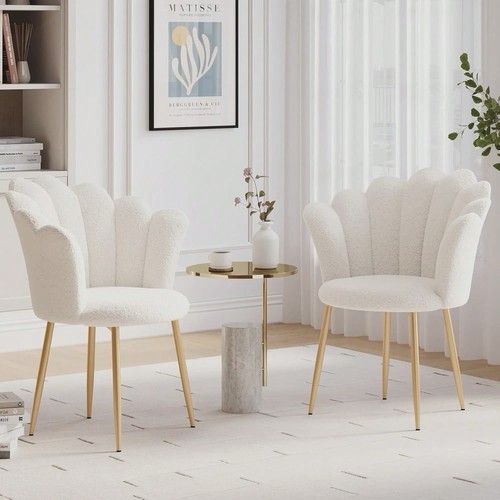 Boucle shell armchair with - shell,