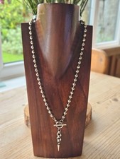 Silver Lariat Y Beaded Ornate