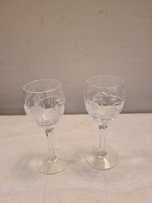 Pair Of Stuart Crystal Liqueur Glasses Fuschia pattern
