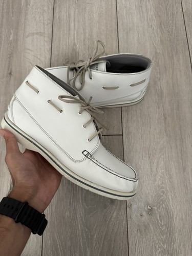 Rockport white leather boots - rockport,