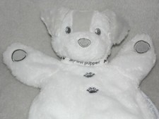 Blankets and Beyond puppy soft toy white blankie comforter My 1st Puppet dog