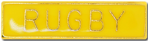 Rugby bar pin badge yellow - in,