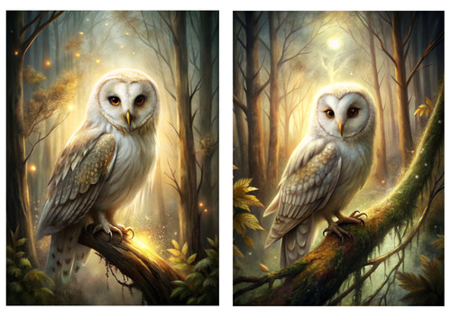 Vintage forest owl x - -,