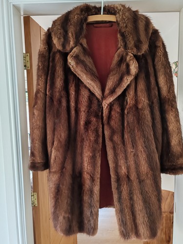 Vintage musquash mink fur coat - vintage,