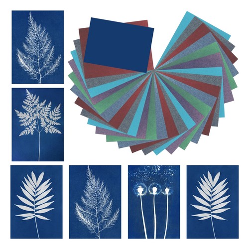 Cyanotype paper sheet sun - cyanotype,