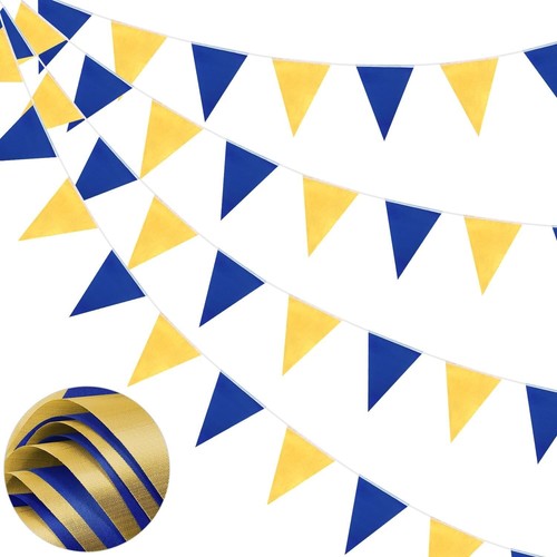 66ft bunting banner blue gold - 66ft, banner,