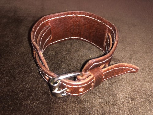 Brown leather handmade - brown,