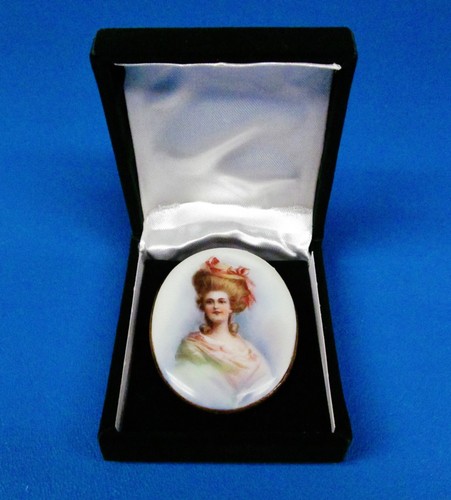 Antique porcelain brooch marie - brooch,