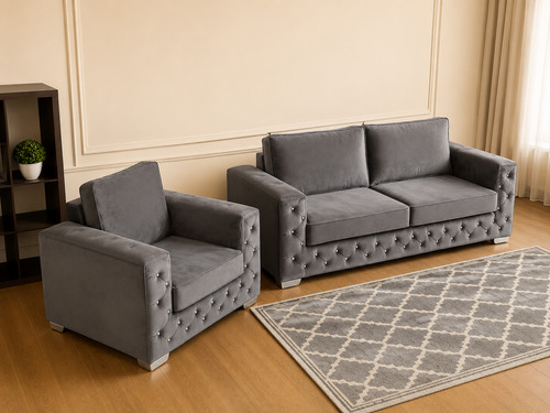 Ashton velvet sofa set modern - ashton,