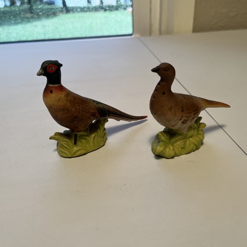 Salt pepper shaker pheasants - salt,
