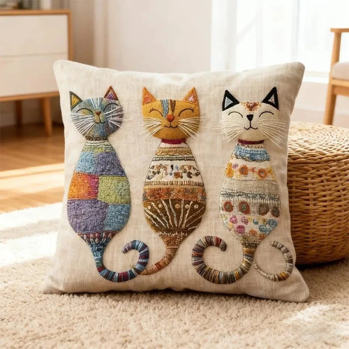 Cute cat printed - pillow, cover