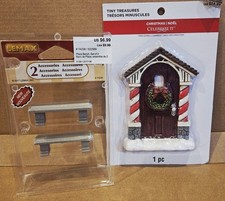 Lemax Celebrate It Tiny Treasures Christmas Village Accessories Bench Door Lot 2