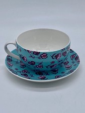 Whittard Of Chelsea Tea Time Tarts Large Cup /Saucer Duck Egg Blue Pink Floral